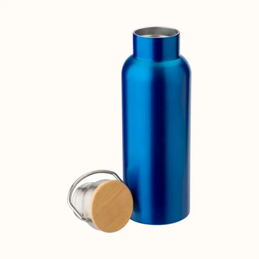 09 Insulated steel bottle -Bamboo lid 3